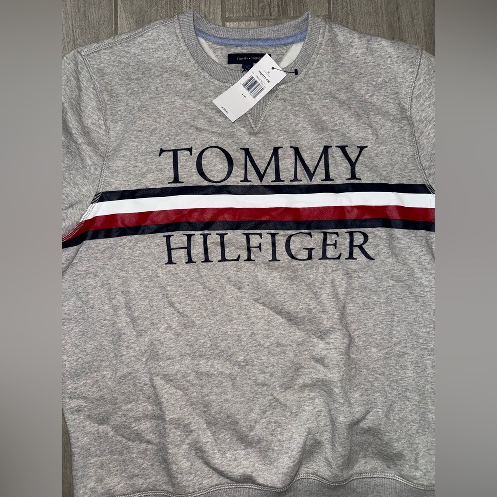 Men Tommy Hilfiger Gray Logo Sweatshirt